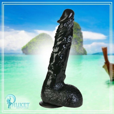 8 inch Black Realistic Non Vibrator With Suction Cup RSNV-018