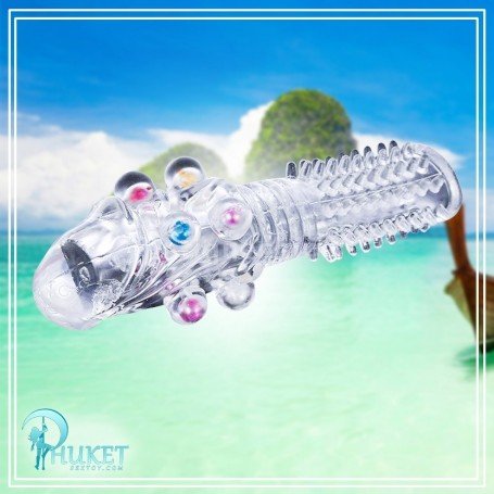 Male Cock Rings Penis Extension With Colourful Beads PES-022