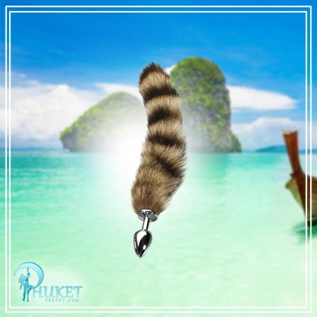 Fox Tail Brown Plated Metal Anal Plugs AD-020