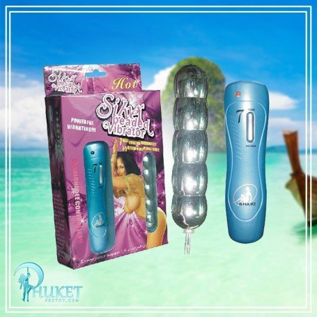 Silver Beaded Anal Vibrator-BIG AD-011