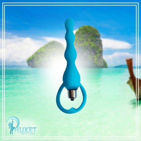 BLUE SILICONE ANAL VIBRATOR AD-029