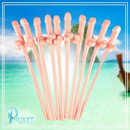 Pack of Ten Willy Straws Blow me KP-001